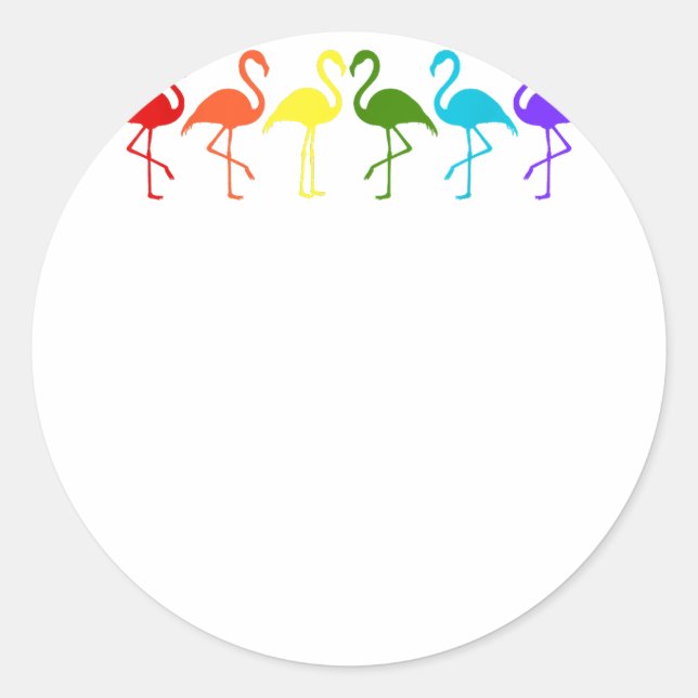 Sticker Rond FLAMANTS ROSES LGBT Pride dans les couleurs du dra (Devant)