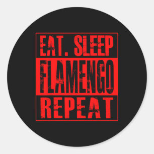 Sticker Rond Flamengo Football - Maillot Eat Sleep Flamengo Rep