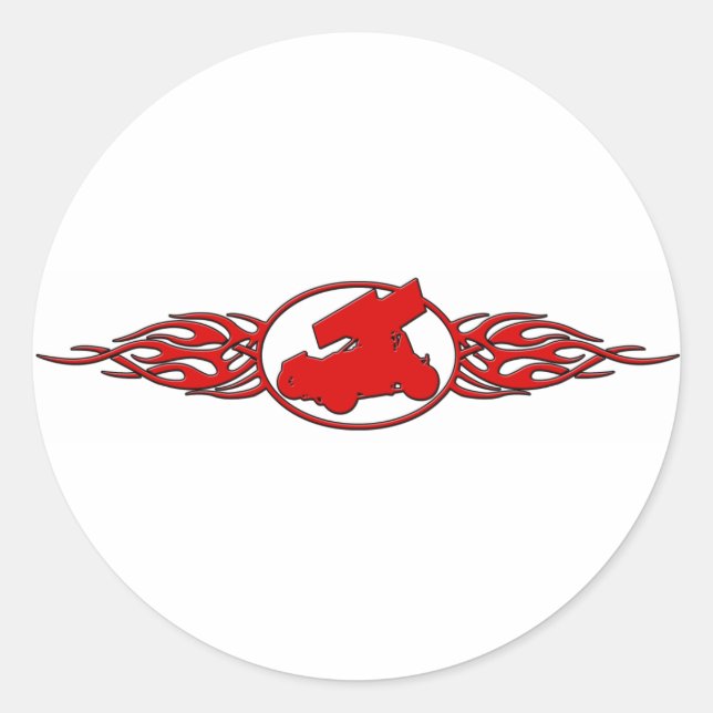 Sticker Rond Flames5 (Devant)