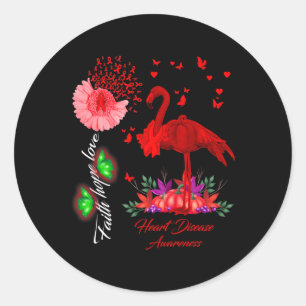 Sticker Rond Flamingo Foi Espoir Amour Sensibilisation aux mala
