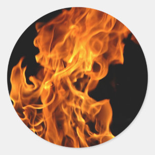 Sticker Rond Flamme