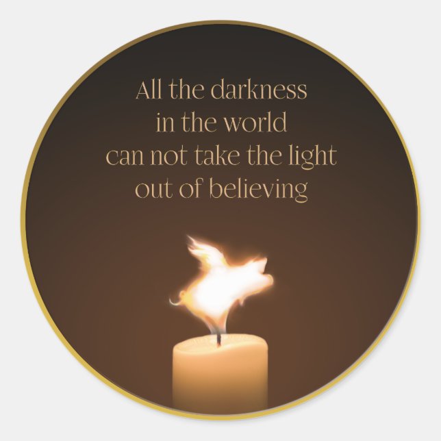 Sticker Rond flamme de bougie de cochon volant (Devant)