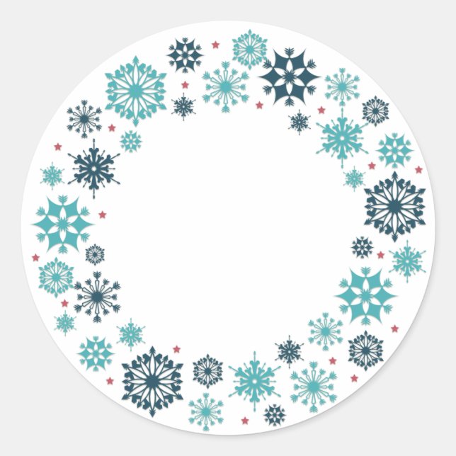 Sticker Rond Flamme de neige bleue (Devant)