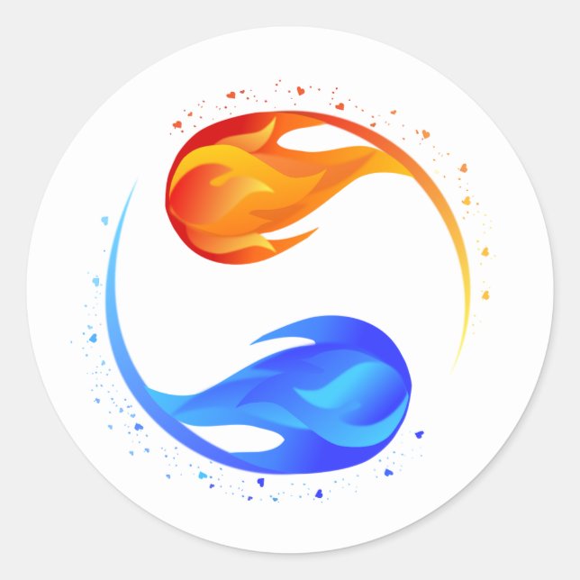 Sticker Rond Flamme Jumelle-Blanc- (Devant)