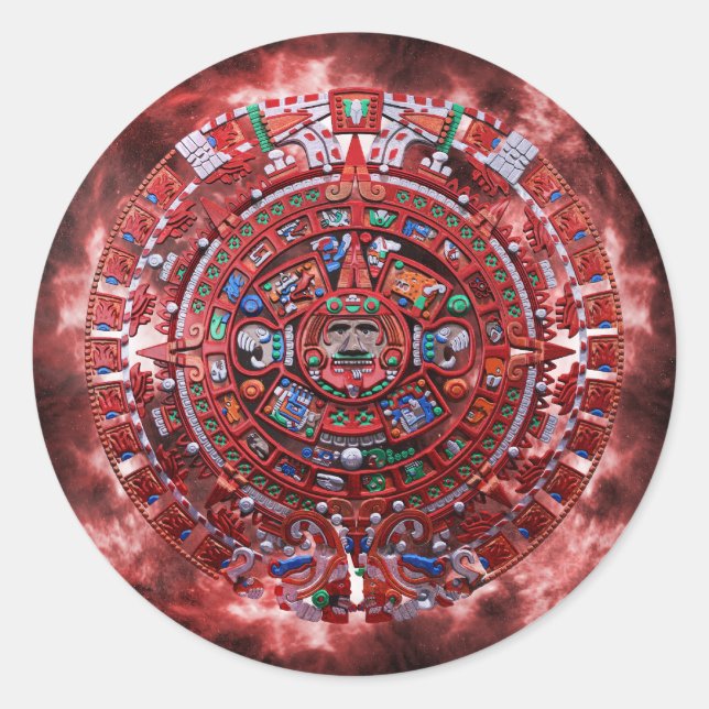 Sticker Rond Flamme Mayan Calender (Devant)