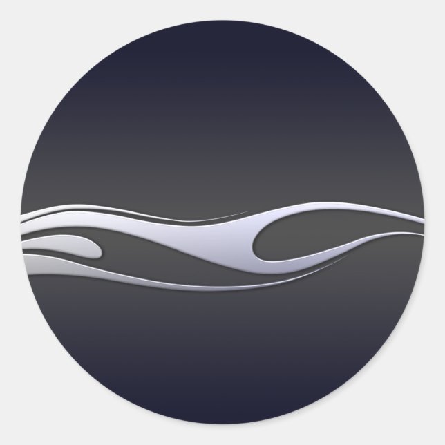 Sticker Rond Flammes de chrome (Devant)