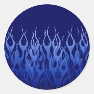 Sticker Rond Flammes de course cool Blue Automotive