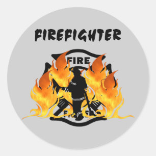 Sticker Rond Flammes de département du feu