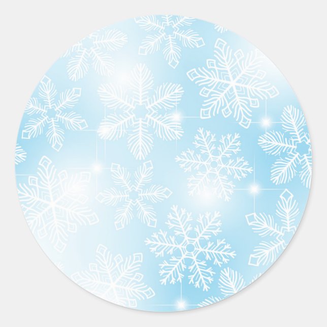 Sticker Rond Flammes de neige et lumières bleues (Devant)
