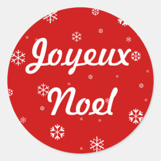 Sticker Rond Flammes de neige Joyeux Noel