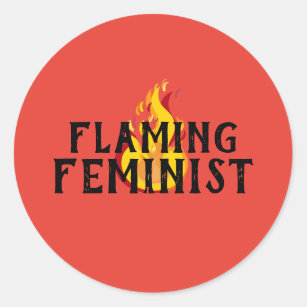 Sticker Rond Flammes féministes flamboyantes RBG Flames 20