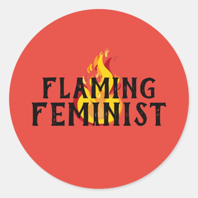 Sticker Rond Flammes féministes flamboyantes RBG Flames 20 (Devant)