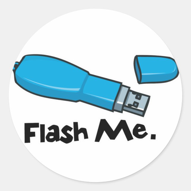 Sticker Rond flash me lecteur flash design (Devant)