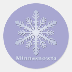 Sticker Rond Fléau de neige bleu Minnesnowta