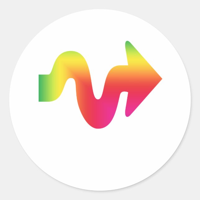 Sticker Rond Flèche Colorée Pointeur À Droite (Devant)