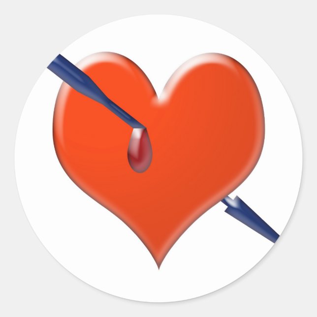 Sticker Rond Flèche dans le coeur (Devant)