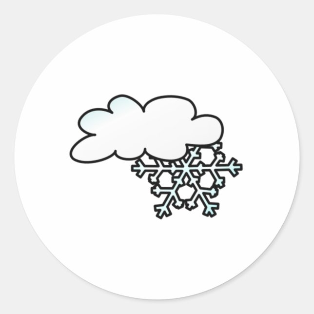Sticker Rond Flèche de neige avec nuage (Devant)