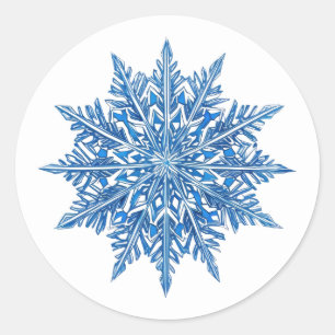 Sticker Rond Flèche de neige bleu Icy