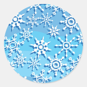 Sticker Rond Flèche de neige Blue Wave