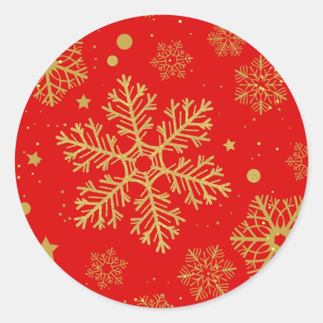 Sticker Rond Flèche dorée sur rouge (Devant)