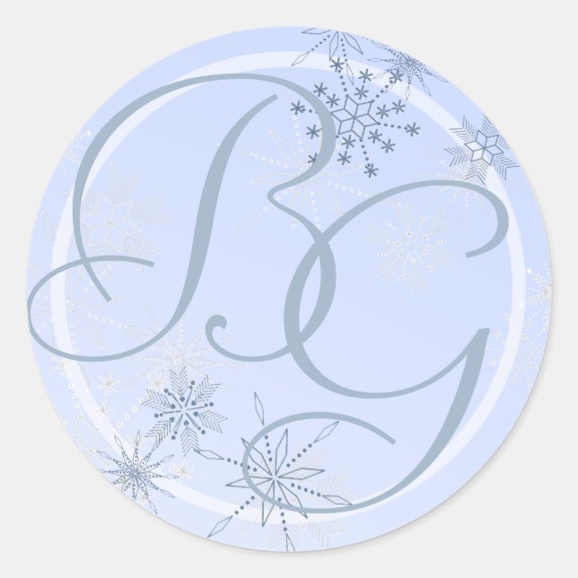 Sticker Rond Flèche-neige bleu glace (Devant)