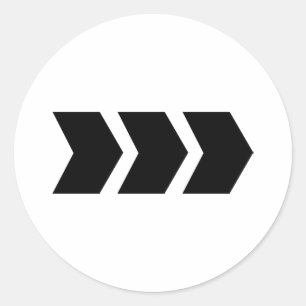 Sticker Rond flèche noire droite