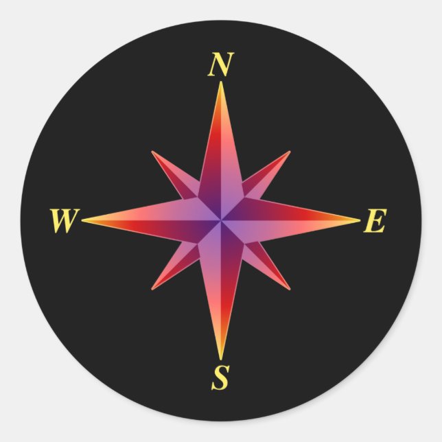 Sticker Rond Flèche nord (Devant)