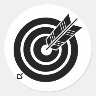 Sticker Rond Flèche sur une cible ronde