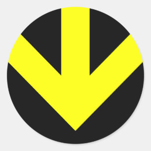 Sticker Rond flèche vers le bas. couleur personnalisable.