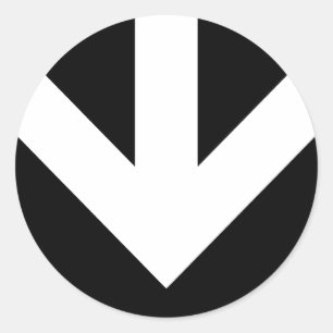 Sticker Rond flèche vers le bas. couleur personnalisable.