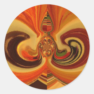 Sticker Rond Flèches Abstraites avec Teardrop Center Art Print