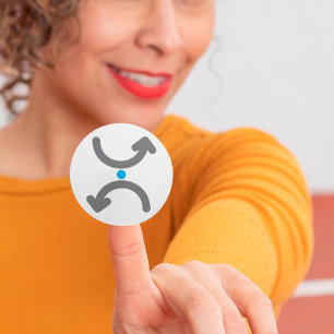 Sticker Rond Flèches Courbes Abstraites Échange Flux Symbolique