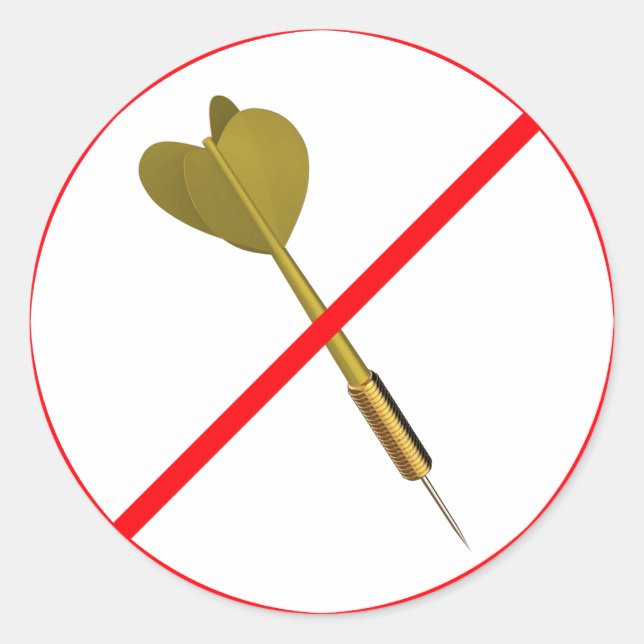 Sticker Rond Flèches de Dart Interdites ! (Devant)