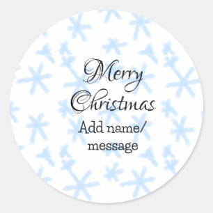 Sticker Rond Flèches de neige bleu Noël motif neige motif