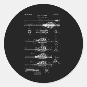 Sticker Rond Flèches de tir à l'arc Conception Vintage - Bow Te
