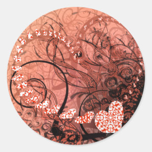 Sticker Rond Flèches du coeur rouge