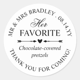 Sticker Rond Flèches du coeur Son Mariage préféré Bonbons Favor