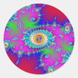 Sticker Rond Flèches fractées colorées