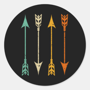 Sticker Rond Flèches vintages de tir à l'arc pour la chasse à l