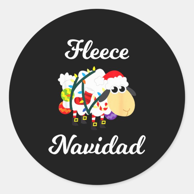 Sticker Rond Fleece Navidad Shirt Funny Feliz Mexican Christmas (Devant)