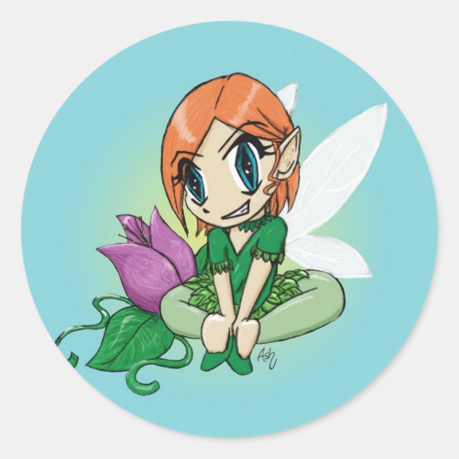 Sticker Rond Fleur (Devant)