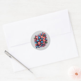 Sticker Rond Fleur 4 juillet