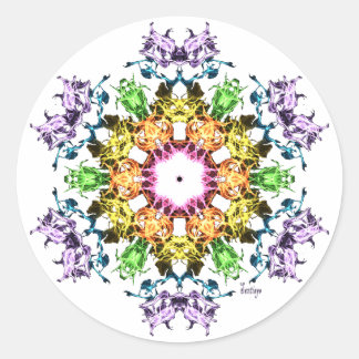 Sticker Rond Fleur Abstraite