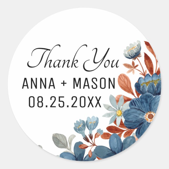 Sticker Rond Fleur aquarelle de printemps (Devant)
