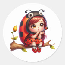 Fleur aquarelle Ladybug Girl