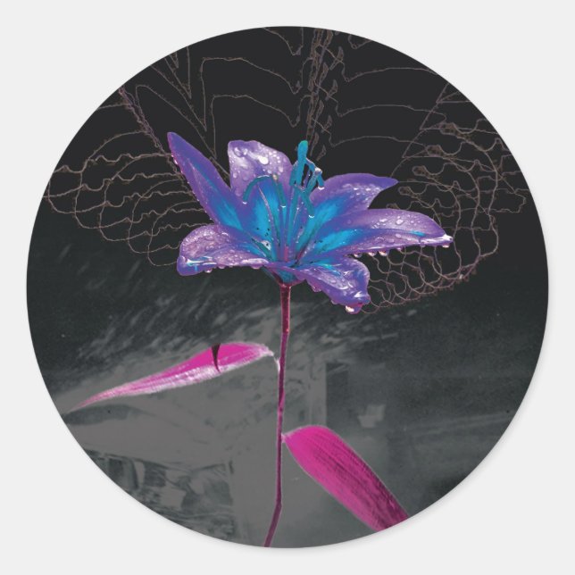 Sticker Rond Fleur atomique (Devant)