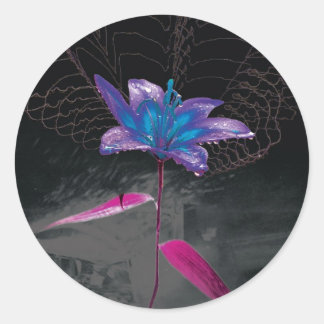 Sticker Rond Fleur atomique