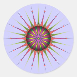 Sticker Rond Fleur Blacklight