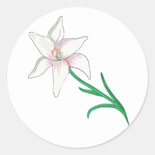 Sticker Rond Fleur blanche (Devant)