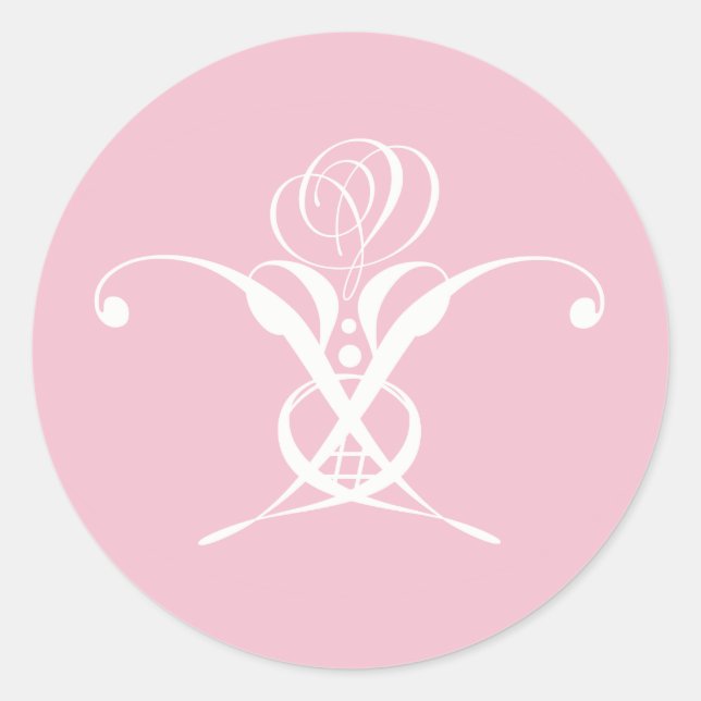 Sticker Rond Fleur blanche Pastel rose Pâques (Devant)